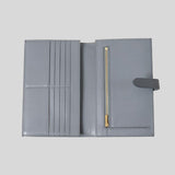 CELINE Large Strap Wallet In Grained Calfskin Medium Grey 10B633