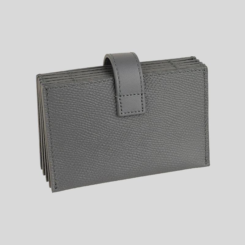 Celine Grey Calfskin Leather Accordion Card Holder Wallet - Yoogi's Closet