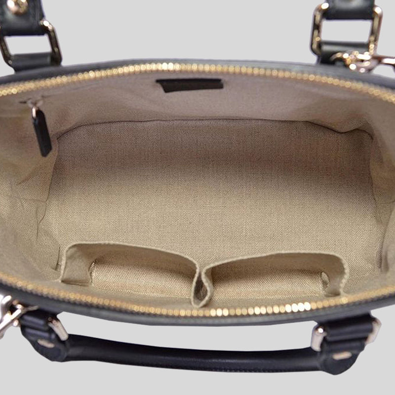 GUCCI Micro GG Leather Dome Crossbody Bag Black 449663