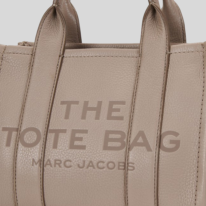 Marc Jacobs Leather The Tote Mini Traveler Tote Bag Cement H009L01SP21
