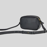 Salvatore Ferragamo Vara Bow Pebbled Leather Crossbody Camera Bag Black 0753236