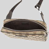 GUCCI Signature GG Canvas Unisex Waist Belt Bag Beige 449174