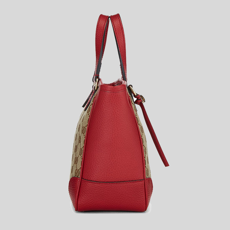 GUCCI Small Bree Microguccissima Leather Tote Crossbody Bag Red 449241