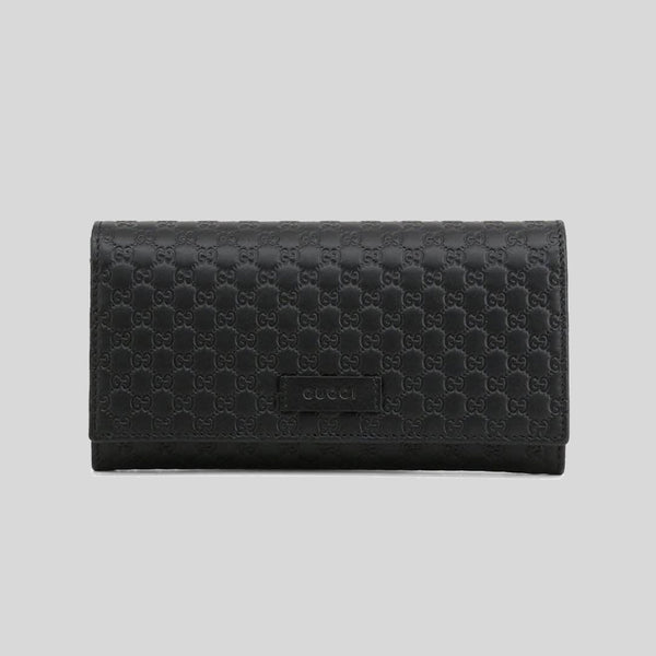 GUCCI Women Microguccissima GG Logo Leather Envelope Wallet Black 449396 lussocitta lusso citta