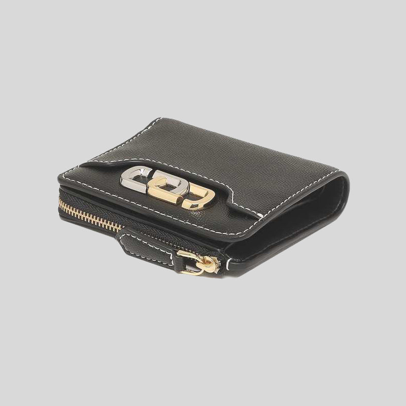 Marc Jacobs THE J Link Mini Compact Zip Wallet Black M0017024