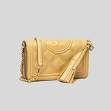 Tory Burch Fleming Soft Wallet Crossbody In Beeswax 64312