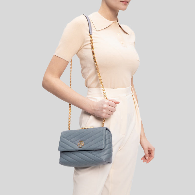 Tory Burch- Small Kira Chevron Convertible Shoulder Bag (Pebblestone) –  Amreki