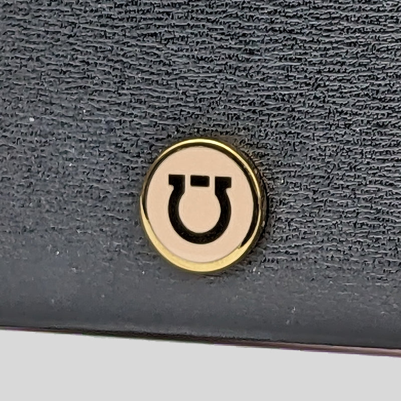 Salvatore Ferragamo Women's Calf Leather Card Holder Black Pink 0700245