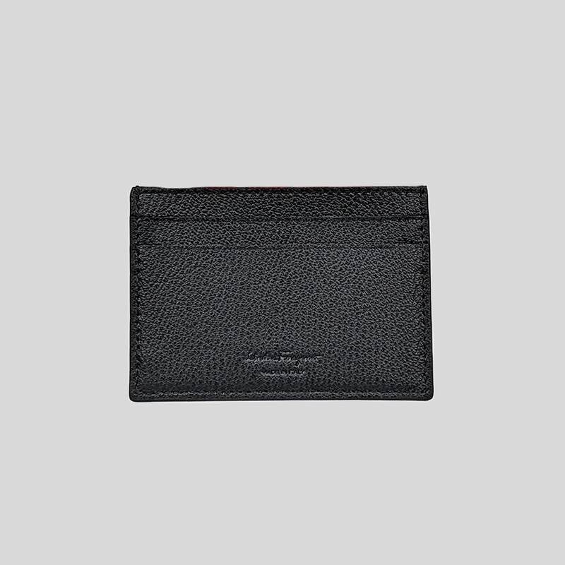 Salvatore Ferragamo Men's Calf Leather Card Holder Black 0752997