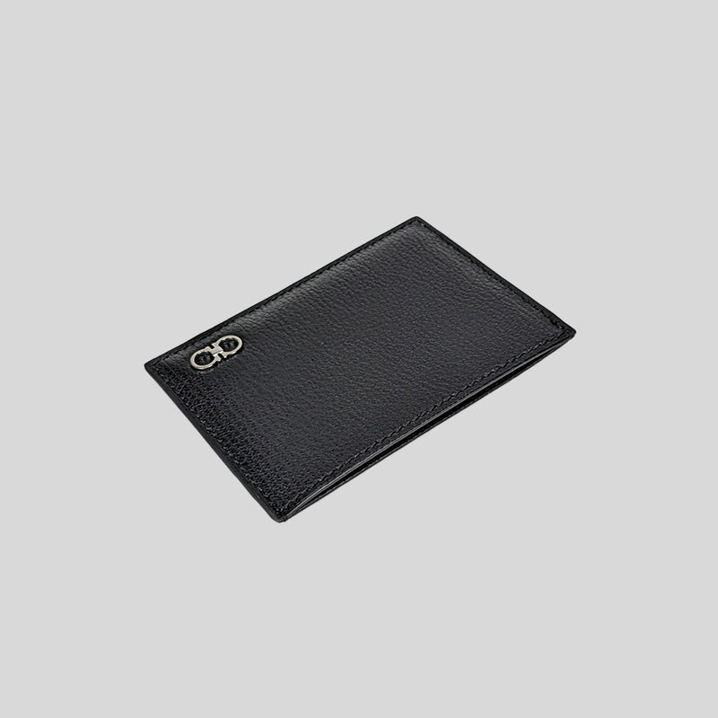 Salvatore Ferragamo Men's Calf Leather Card Holder Black 0752997