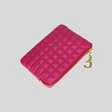 CELINE Small Quilted Pouch With "C" Charm Zip 10B823 Fuchsia Pink