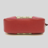 GUCCI Red Leather Beige Canvas GG BREE Crossbody Camera Bag 449413