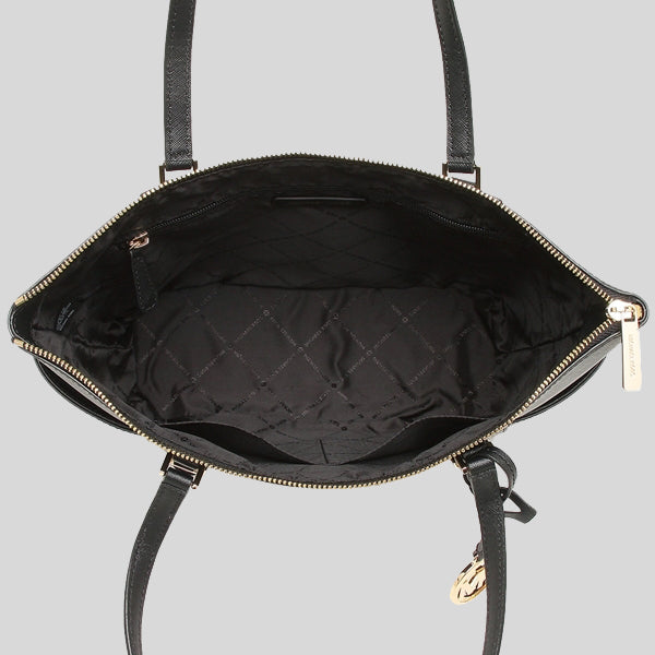Michael Kors Bag Charlotte LG Satchel Leather Black 35T0SCFS3L