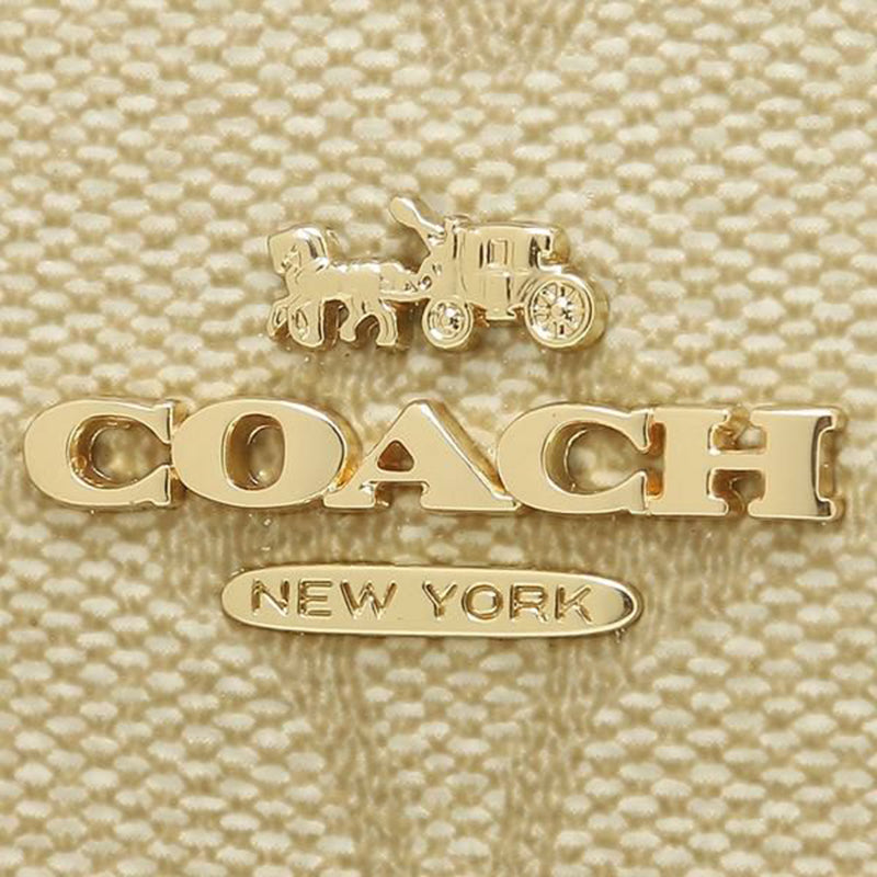 Coach Snap Wallet In Signature Canvas Light Khaki Saddle C3309
