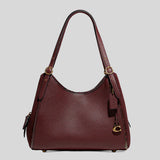 Coach Lori Shoulder Bag With Snakeskin Detail Wine C5266