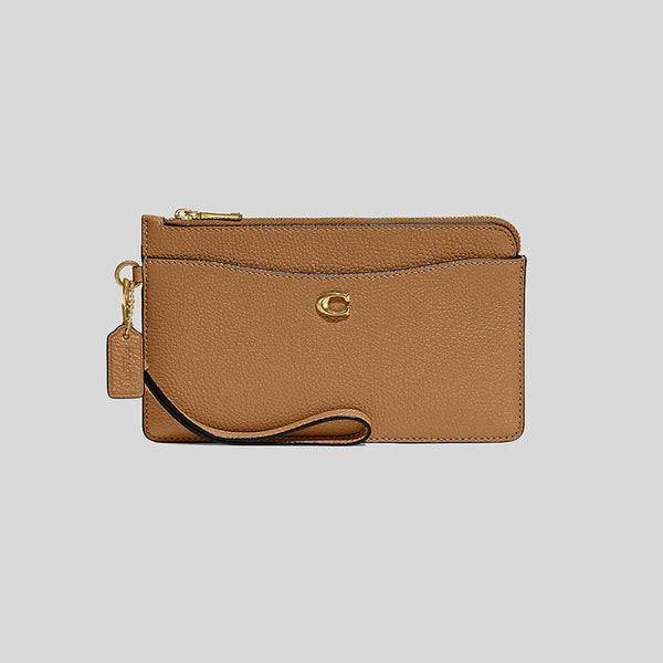 Coach pebble leather wristlet top