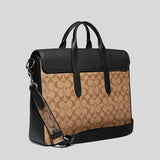 COACH Sullivan Portfolio Brief In Signature Canvas Khaki/Black C9873
