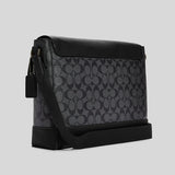 Coach Hudson Messenger In Signature Canvas Charcoal/Black CB842