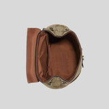 Coach Hudson Small Pack In Signature Canvas Khaki Black CB928