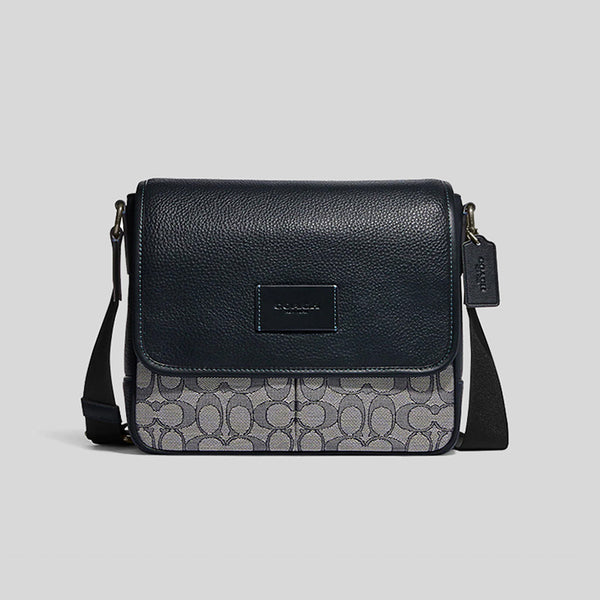 Coach Sprint Map Bag 25 In Signature Jacquard Navy Midnight CE534