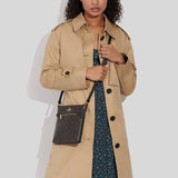 COACH Mini Rowan File Bag In Signature Canvas Brown Black CF340