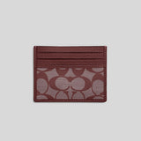 Coach Slim Id Card Case In Signature Chambray Wine CH100