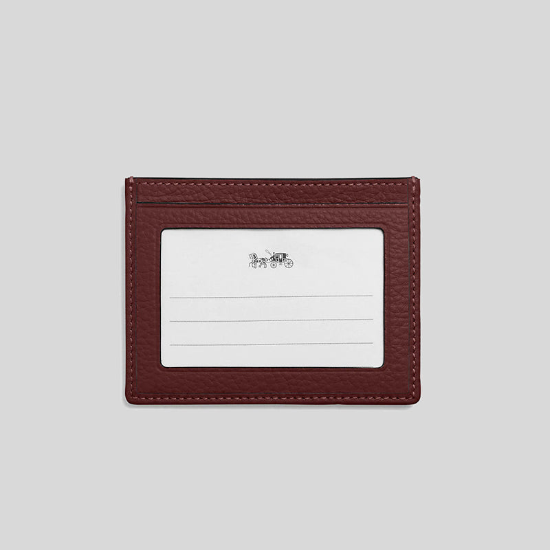 Coach Slim Id Card Case In Signature Chambray Wine CH100