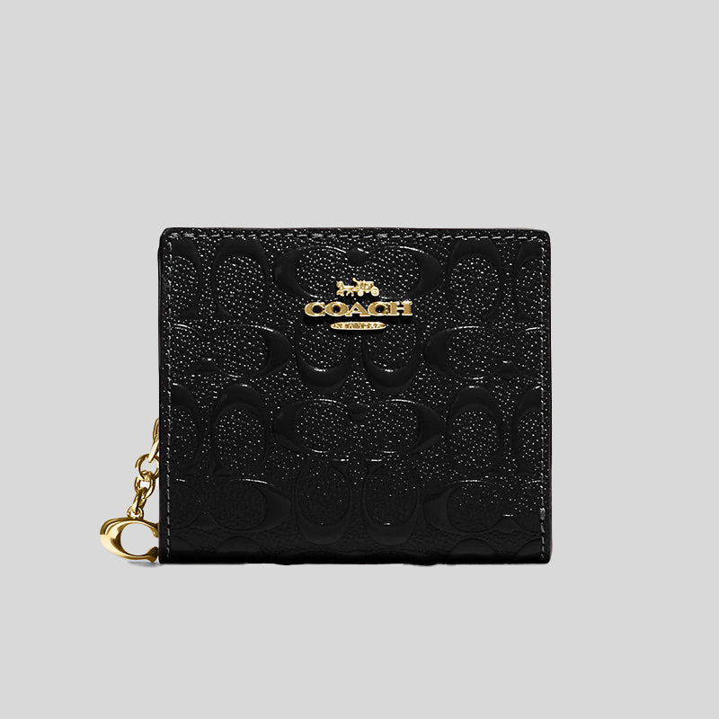 Coach Snap Wallet In Signature Leather Black CH594