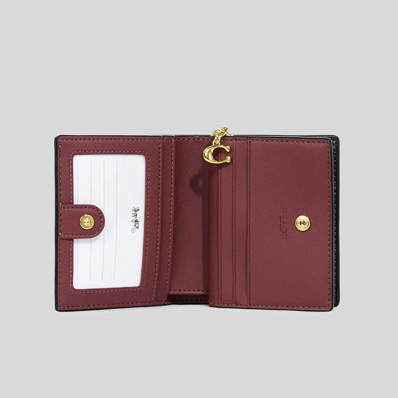 Coach Snap Wallet In Signature Leather Black CH594