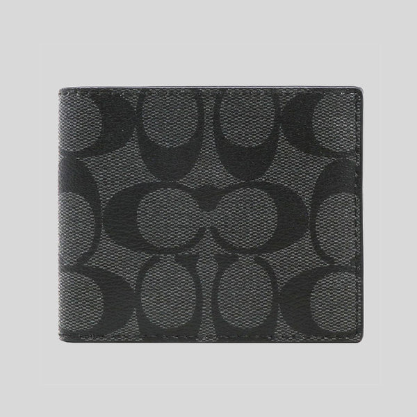 Coach ID Billfold Wallet In Signature Canvas (F66551) Black