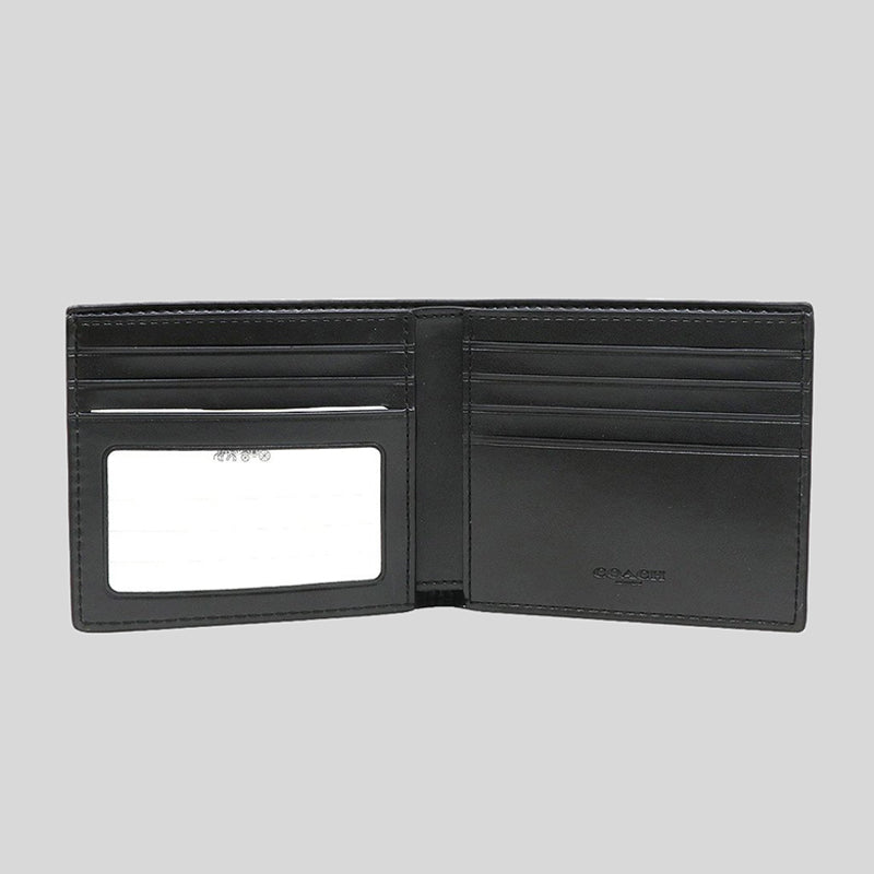 Coach ID Billfold Wallet In Signature Canvas Black F66551 LussoCitta
