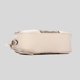 Gucci White Leather Beige Canvas GG BREE Crossbody Camera Bag 449413