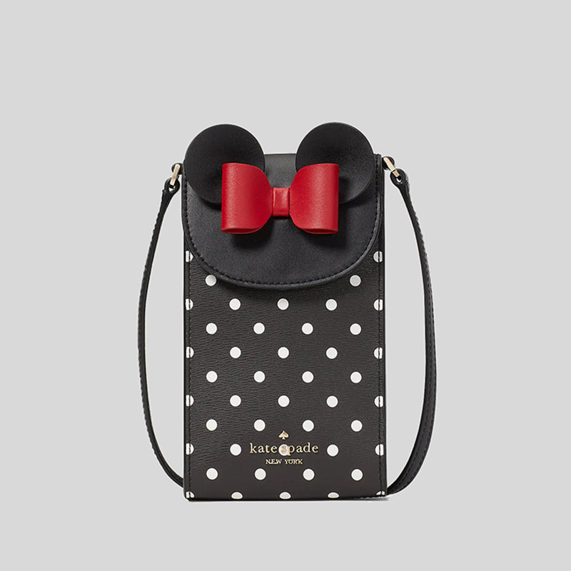 Disney X Kate Spade New York Minnie Mouse North South Flap Phone Crossbody Bag Black K4830