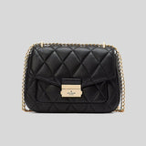 Kate Spade Carey Smooth Quilted Leather Small Flap Shoulder Bag Black KA767