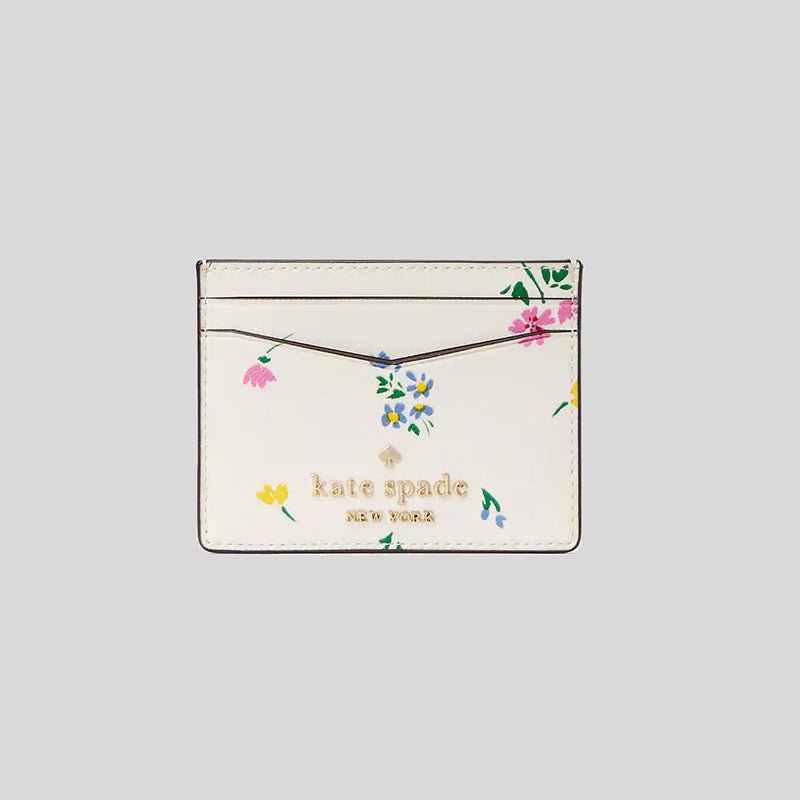 Kate Spade Staci Garden Bouquet Boxed Small Card Holder Cream Multi KB530