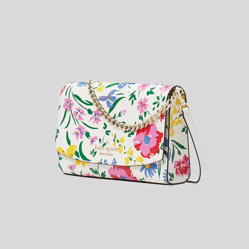NEW Kate Spade Cream Multi Carson Convertible Floral Print Leather  Crossbody Bag