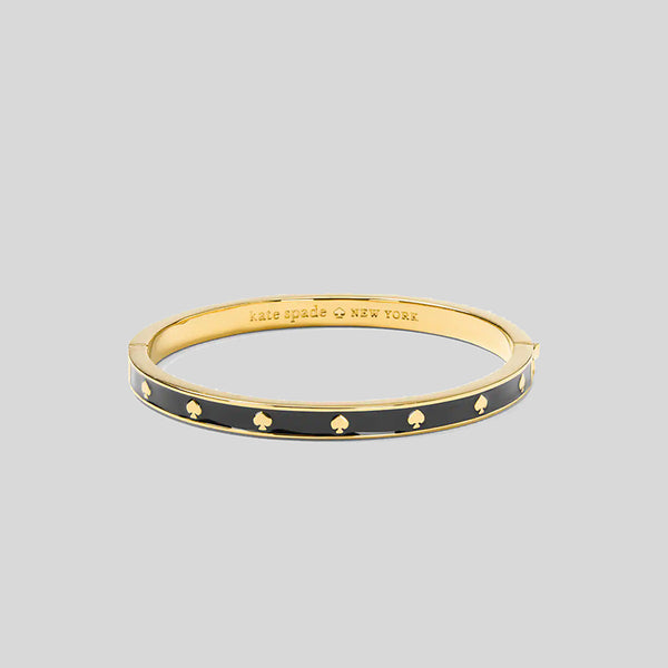 KATE SPADE Spot The Spade Enamel Hinged Bangle Black O0RU2565