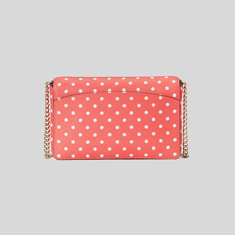 Kate Spade Spencer Dots Chain Wallet Peach Melba Multi PWR00315 LussoCitta