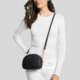 Michael Kors Jet Set Charm Small Pebbled Leather Crossbody Bag Black 32F2GT9C0L
