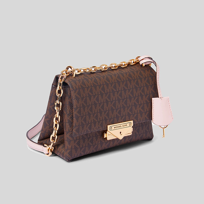 Michael Kors Cece Small Logo Shoulder Bag Brown Powder Blush 35F2G0EC5B