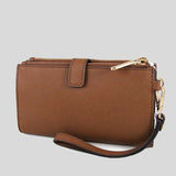 Michael Kors Jet Set Travel Double Zip Wristlet Phone Wallet Luggage 35F8GTVW0L