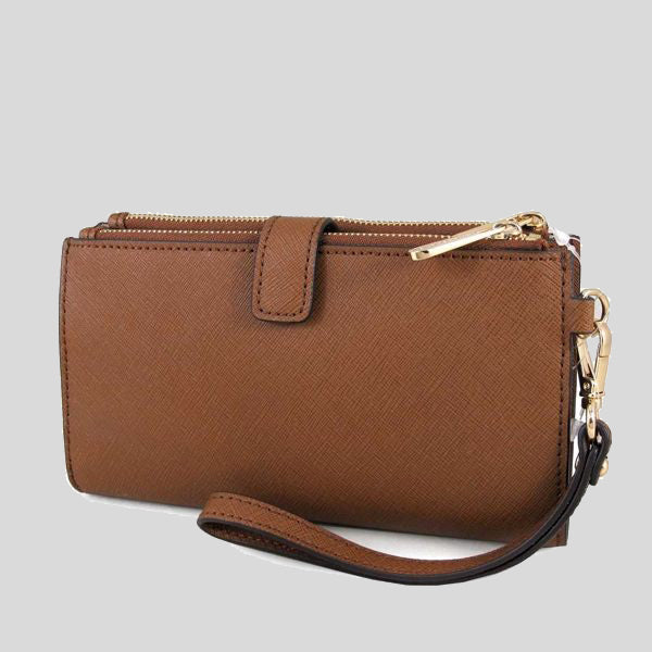 Michael Kors Jet Set Travel Double Zip Wristlet Phone Wallet Luggage 35F8GTVW0L