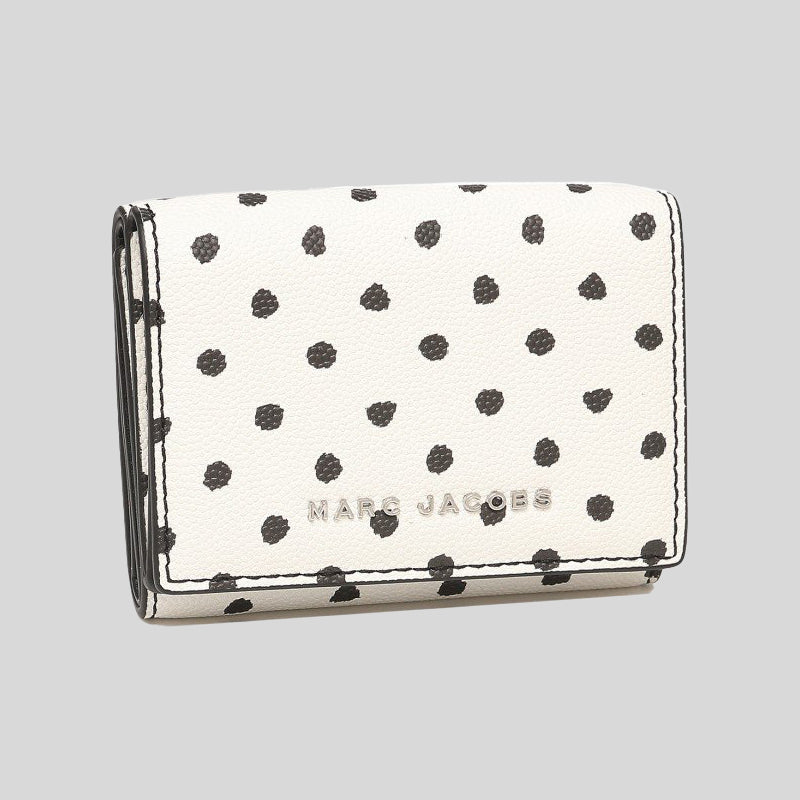Marc Jacobs Daily Trifold Small Wallet Polka Dot White And Black S113M10SP22