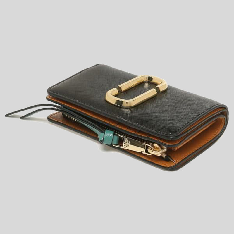 Marc Jacobs THE Snapshot Compact Wallet Black Honey Ginger M0013356