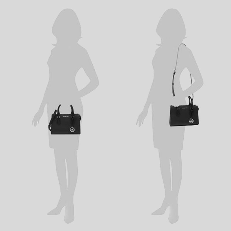 Michael Kors Sheila Small Center Zip Satchel Black 35S3S6HS5L