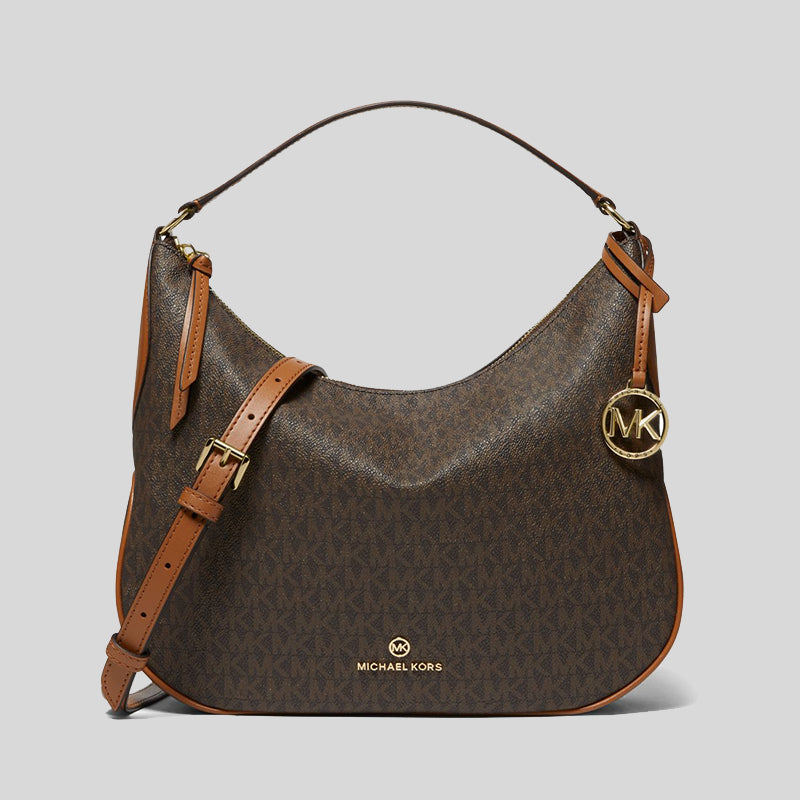 Michael Kors Kelsey Medium Signature Shoulder Bag Brown 30F2G3KS6B lussocitta lusso citta