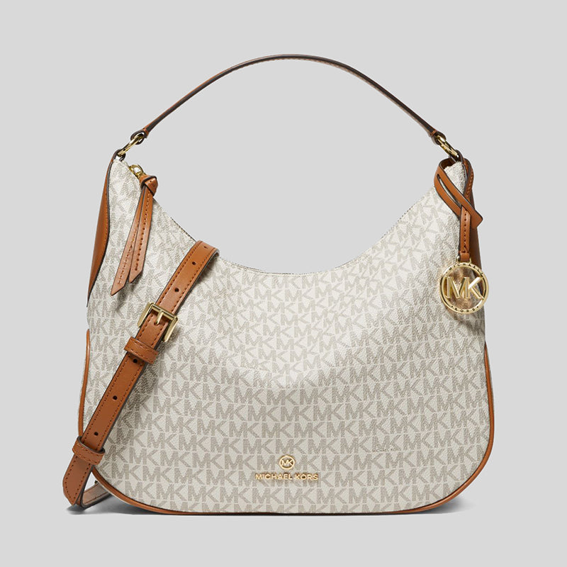 Michael Kors Kelsey Medium Signature Shoulder Bag Vanilla 30F2G3KS6B