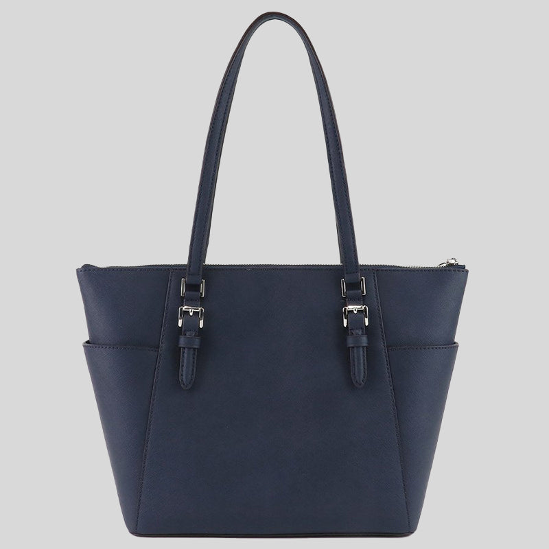 Michael Kors Charlotte Tote 35F0SCFT3L Navy With Silver Hardware