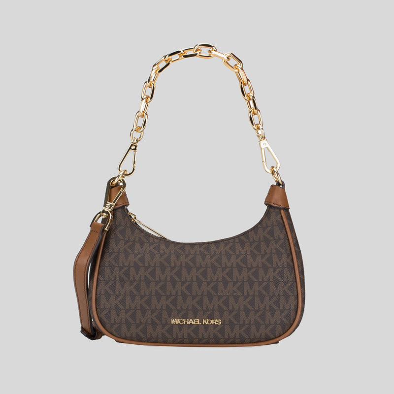 Michael Kors Signature Cora Mini Zip Pouchette Bag Brown 35R3G4CC1B