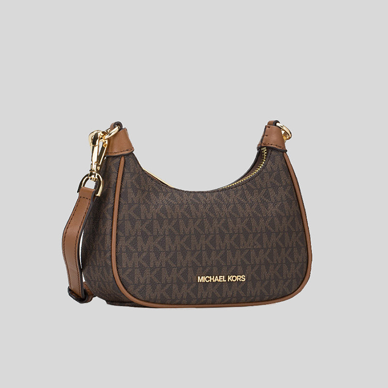 Michael Kors Signature Cora Mini Zip Pouchette Bag Brown 35R3G4CC1B